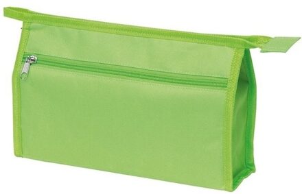 Voordelige lichtgroene reis toilettas/etui 2-vaks 28 cm - Toilettassen