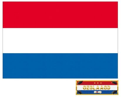 Voordelige Nederlandse vlag voor geslaagd / afgestudeerd feestje - incl. gratis sticker