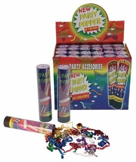 Voordelige party popper 1 stuks 20 cm - Confetti Multikleur