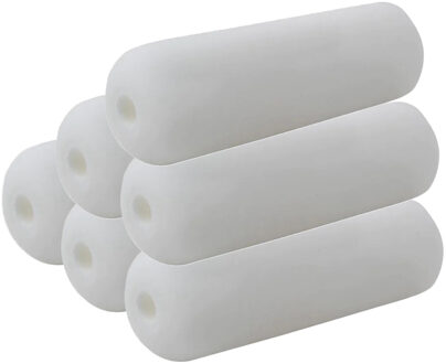 Voordelige verfrollers/lakverfrollers extra fijn - 10x stuks - wit - 10 cm