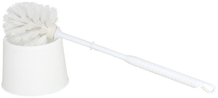 Voordelige wc/toiletborstel en houder wit 33 cm van kunststof - Toiletborstels