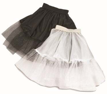 Voordelige witte kinder petticoat met tule One size