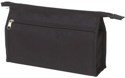 Voordelige zwarte reis toilettas/etui 2-vaks 28 cm - Toilettassen