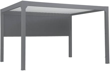 Voorgordijn - 4m - Accessoire Voor Pergola Actual - Grijs - Handmatige Bediening - Aluminium