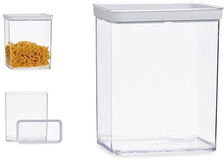 Voorraad bus - transparant - 3,3 liter - 21 x 10 x 23 cm - met deksel -voorraadbus/bakjes