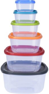 Voorraadbakjes - 6x st - verschillende formaten - luchtdichte deksels - Vershoudbakjes