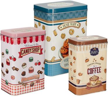 Voorraadblik set van 3 stuks multi