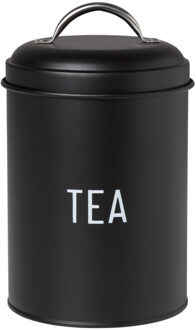 Voorraadblik tea - zwart - ø11x15 cm