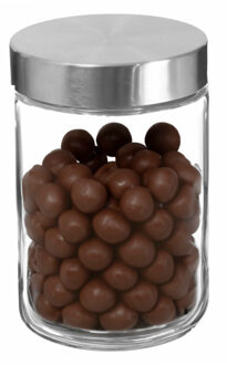 Voorraadbus/voorraadpot - 1,2L - glas - met RVS luchtdichte deksel