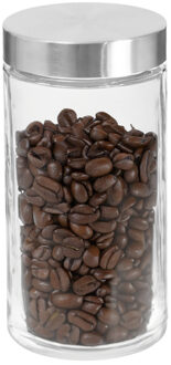 Voorraadbus/voorraadpot - 1,7L - glas - met RVS luchtdichte deksel