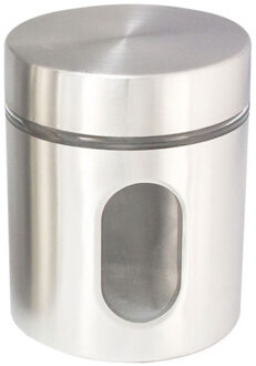 Voorraadpot - 1,3 liter - glas met RVS - bewaarpot - 10 x 13 cm