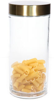 Voorraadpot - 1200 ml - glas - draaideksel - goud - 10 x 22 cm - weckpot