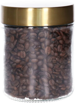 Voorraadpot - 600 ml - glas - draaideksel - goud - 10 x 12 cm - weckpot