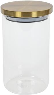 Voorraadpot - 900 ml - glas - draaideksel - goud - 9.5 x 17 cm - weckpot