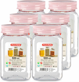 Voorraadpot/bewaarpot - 10x - 500 ml - kunststof - oud roze - B7 x H13 cm