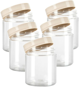 Voorraadpot/bewaarpot - 10x - 600 ml - kunststof - beige - B10 x H12 cm