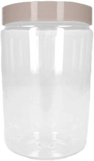 Voorraadpot/bewaarpot - 1L - kunststof - beige - B10 x H17 cm - Voorraadpot