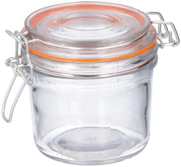 Voorraadpot/bewaarpot - 350 ml - glas - met beugelsluiting - Voorraadpot Transparant