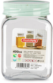 Voorraadpot/bewaarpot - 400 ml - kunststof - mint groen - B7 x H11 cm - Voorraadpot