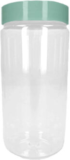 Voorraadpot/bewaarpot - 450 ml - kunststof - mint groen - B7 x H13 cm - Voorraadpot