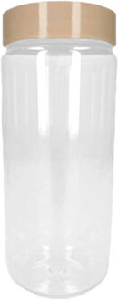 Voorraadpot/bewaarpot - 550 ml - kunststof - beige - B7 x H16 cm
