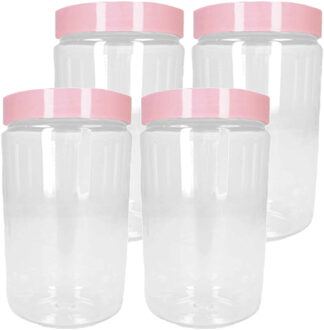 Voorraadpot/bewaarpot - 6x - 800 ml - kunststof - oud roze - B10 x H15 cm
