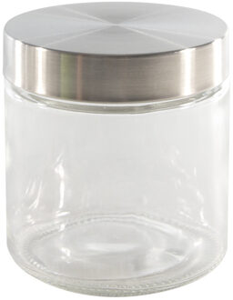 Voorraadpot/bewaarpot 750 ml glas met RVS deksel