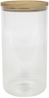 Voorraadpot boro lines Ø11x22cm transparant