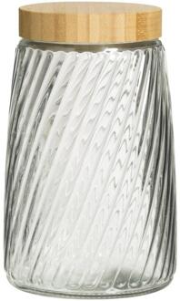 Voorraadpot Camille - 20xØ12 Cm - Bamboe/Glas - Transparant