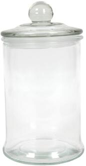 Voorraadpot glas met knop Ø10x18,5cm transparant