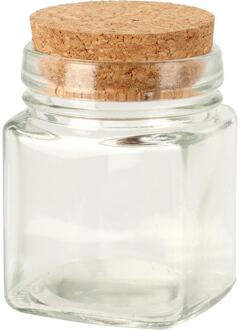Voorraadpot glas met kurk deksel 160ml transparant