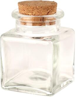 Voorraadpot glas met kurk deksel 50ml transparant