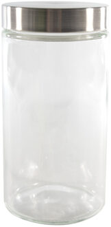 Voorraadpot - glas - RVS deksel - 1700 ml - bewaarpot - voorraadbus