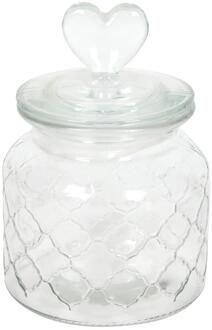 Voorraadpot Hart glas Ø10,5xH20cm transparant