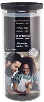 Voorraadpot/weckpot stapelbaar - Glas - 10 x 22,5 cm - Weckpotten Transparant