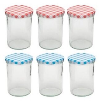 Voorraadpotten/inmaakpotten schroefdop 440 ml - 6x stuks - weckpotten/conservenpotten - Voorraadpot Transparant