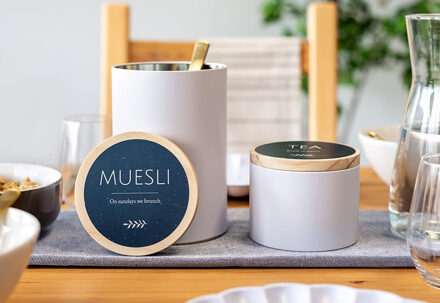 Voorraadpotten met sticker (Set van 2)