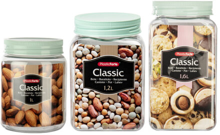 Voorraadpotten / weckpotten - 6x stuks - 1000 ml - 1200 ml - 1600 ml