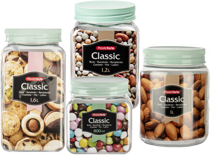 Voorraadpotten / weckpotten - 8x stuks - 800 ml - 1000 ml - 1200 ml - 1600 ml