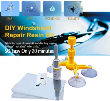 Voorruit Reparatie Kits DIY Autoruit Reparatie Tools Glas Kras Voorruit Crack Herstellen Venster Scherm Polijsten geel