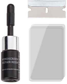 Voorruit Reparatie Tool Diy Autoruit Reparatie Tools Vensterglas Curing Lijm Auto Glas Kras Crack Herstellen kit zwart
