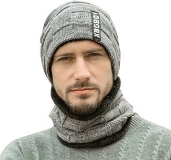 Voorruit Sjaal Hoed Beanie Unisex Winter Effen Knappe Comfy Kan Gebruikt Worden Als Muts En Sjaal Winter Accessoires Czapka Ik szalik grijs