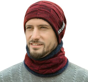 Voorruit Sjaal Hoed Beanie Unisex Winter Effen Knappe Comfy Kan Gebruikt Worden Als Muts En Sjaal Winter Accessoires Czapka Ik szalik rood