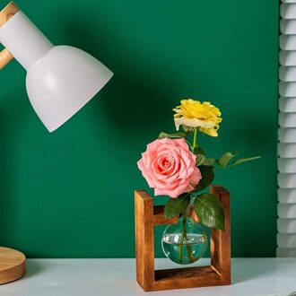 Voortplanting Station Glas Planter Vaas Terrarium Tafelblad Planten Desktop Sferische Vorm Glazen Vaas Houten 12cm