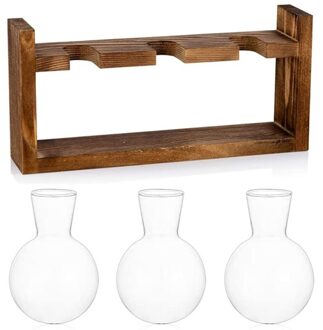 Voortplanting Station Glas Planter Vaas Terrarium Tafelblad Planten Desktop Sferische Vorm Glazen Vaas Houten