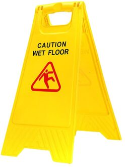 Voorzichtigheid Natte Vloer Gele Waarschuwing Natte Vloer Teken Veilig Schoon Glad Dubbelzijdig Triple-Gedreven Waarschuwing Teken Tool
