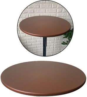 Voorzien Polyester Tafel Dekken Waterdicht Ronde Tafelkleed Met Elastische Randen 60Cm koffie