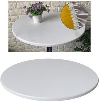 Voorzien Polyester Tafel Dekken Waterdicht Ronde Tafelkleed Met Elastische Randen 60Cm wit