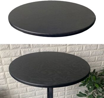 Voorzien Polyester Tafel Dekken Waterdicht Ronde Tafelkleed Met Elastische Randen 60Cm zwart