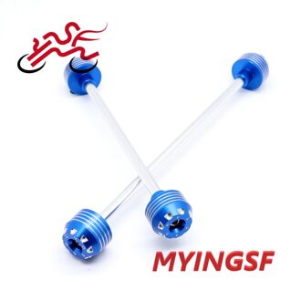 Voorzijde Achteras Vork Crash Sliders Voor Yamaha Yzf R1 2004 Motorfiets Accessoires Wiel Protector YZFR1 voorkant achterkant blauw